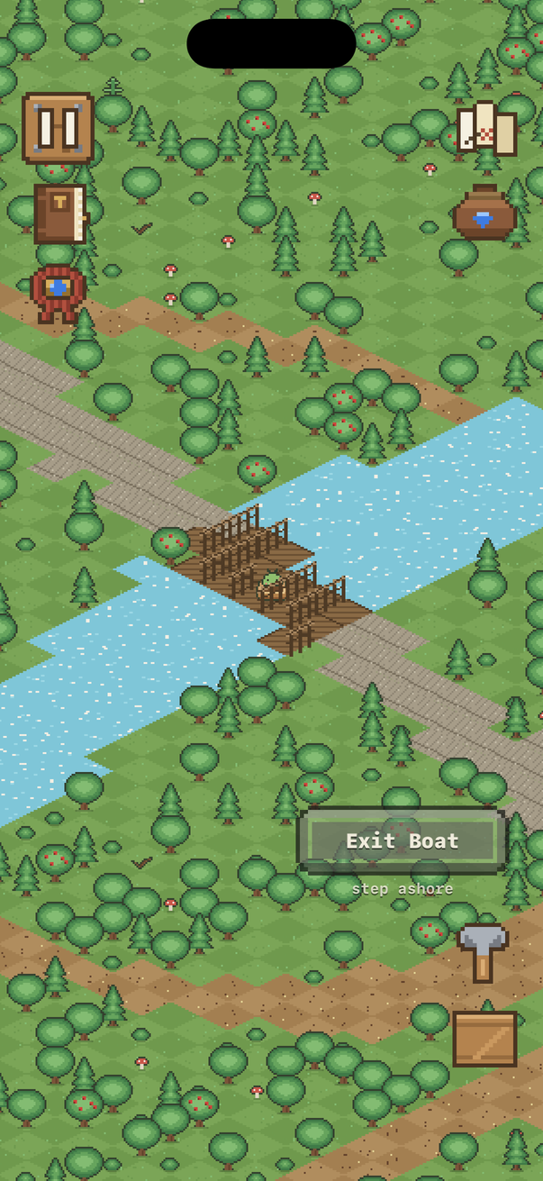 A wooden bridge over a river, with a boat on the water