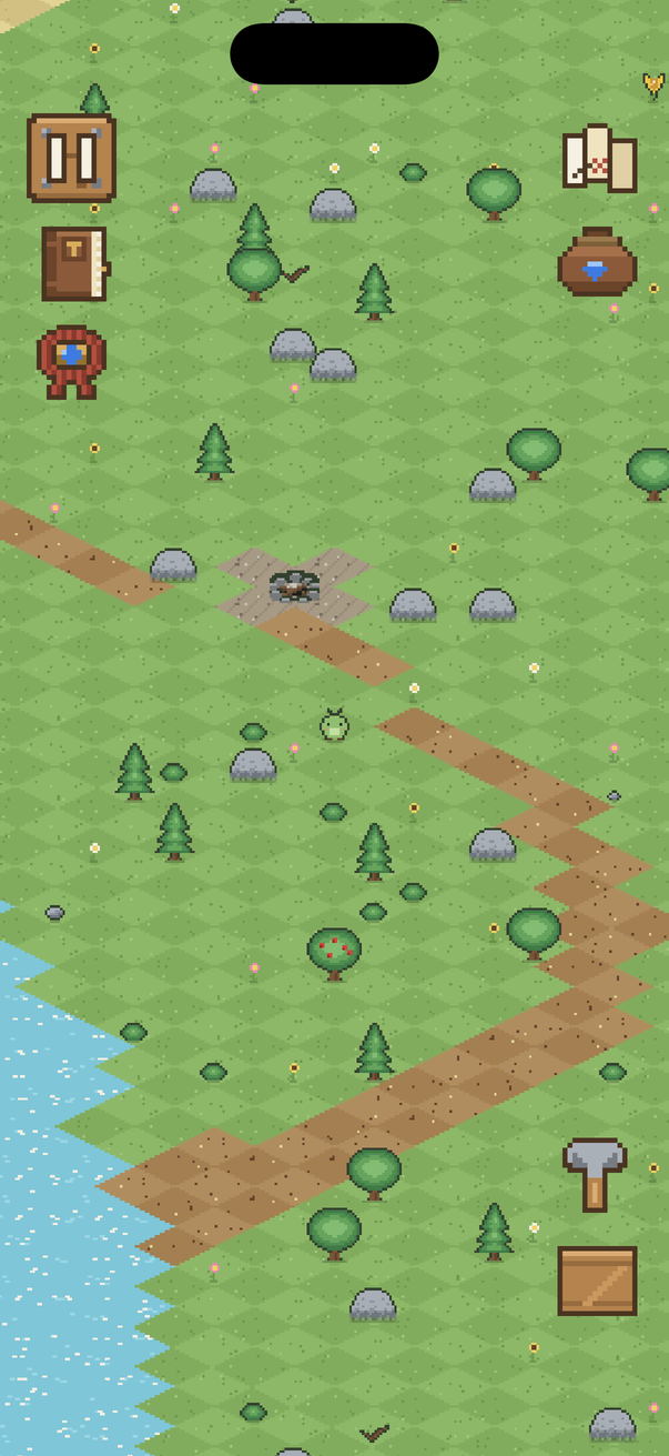 Dirt trails winding through a meadow